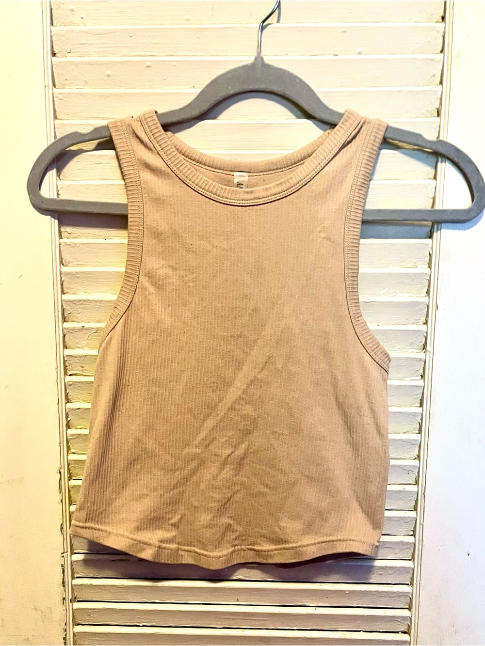 Classic Ribbed Crewneck Tank - Neutral Tan